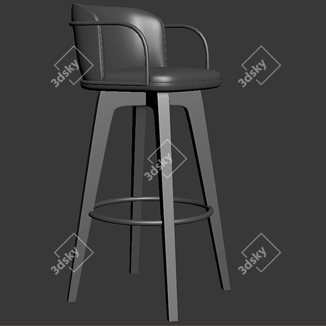 Compact Arven Stool Set 3D model image 2