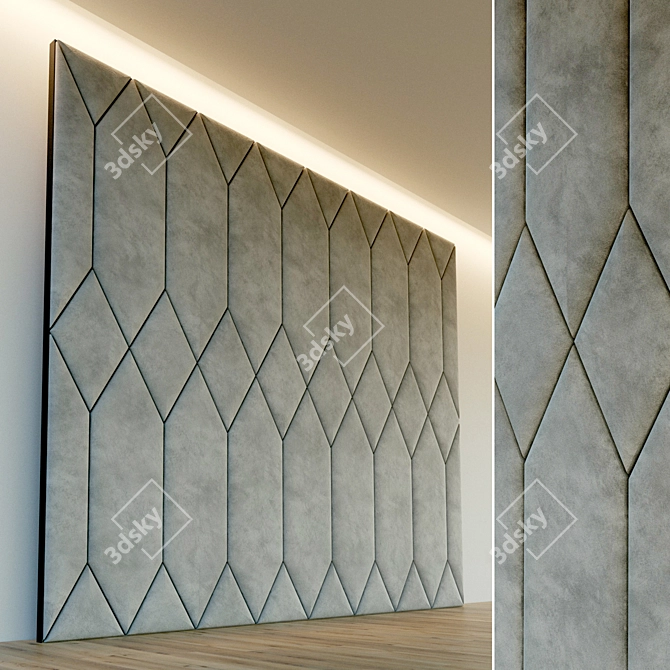 Versatile Soft Panel | Decorative Wall with Metal Mouldings 3D model image 1