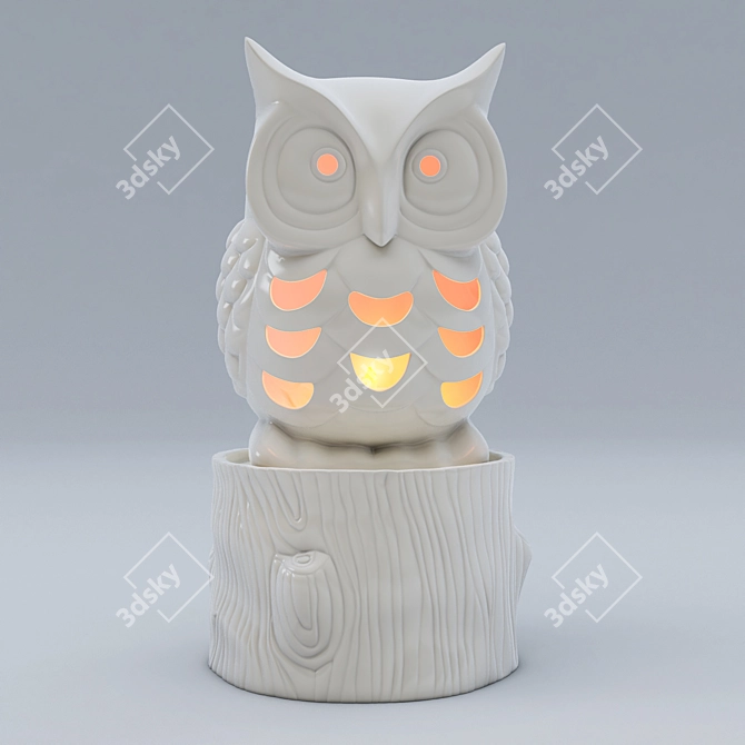 Luminous Owl Tea Light Holder 3D model image 1