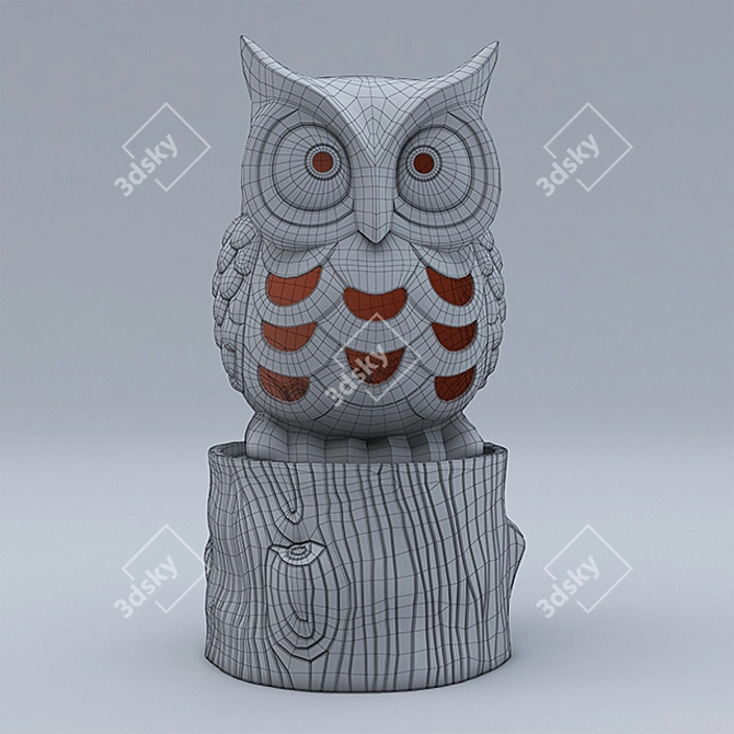 Luminous Owl Tea Light Holder 3D model image 2