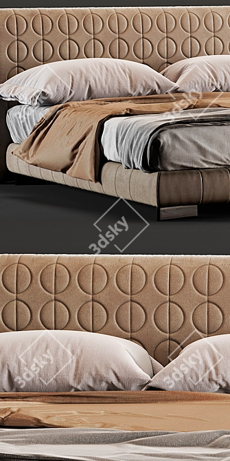 Modern and Sleek Minotti Curtis Bed 3D model image 2