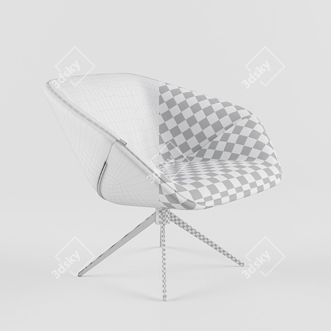 Sleek Steel Spade Lounger 3D model image 3