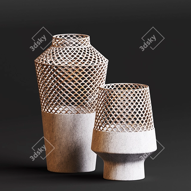 Elegant Glass Vase 3D model image 1