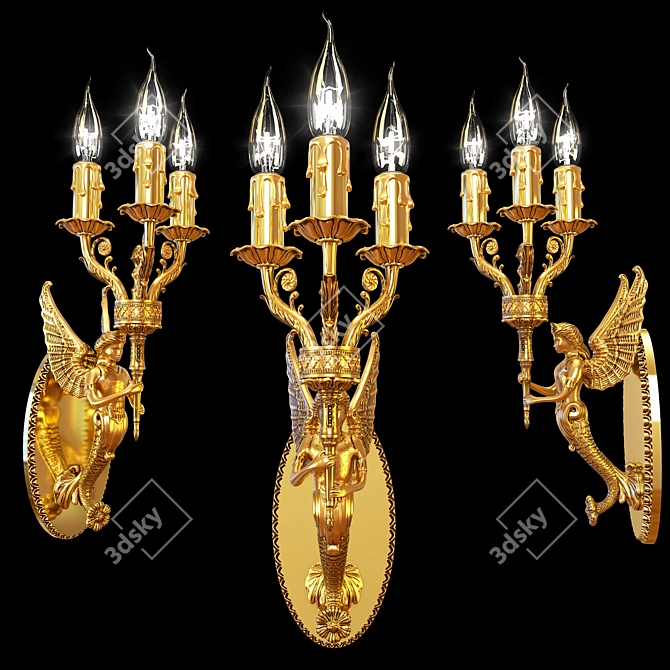 Graceful Bronzeway Sconce 3D model image 2