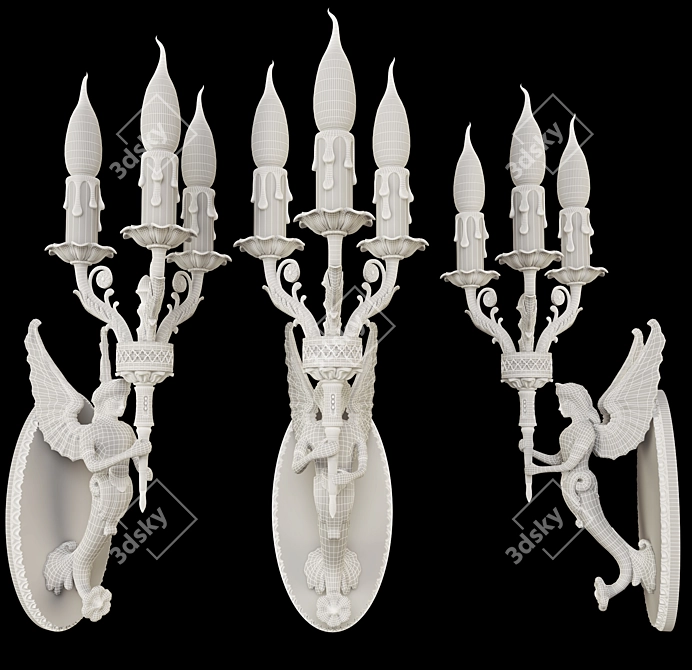 Graceful Bronzeway Sconce 3D model image 3