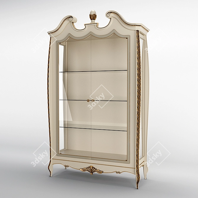 Elegant Savoy Glass Display Unit 3D model image 1