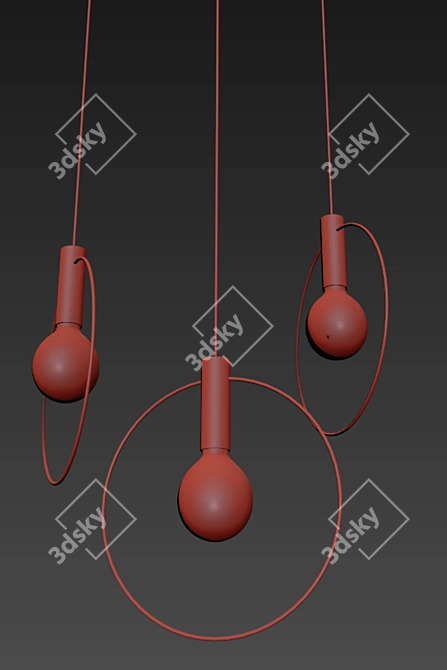 Modern LED Ceiling Light Set 3D model image 2