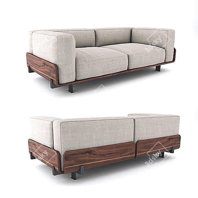 Positano Curved Sofa 3D model image 1