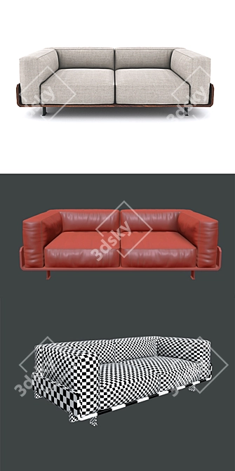 Positano Curved Sofa 3D model image 2