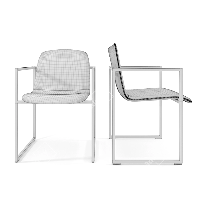 ARCO Frame Chair Set with Slim Table 3D model image 3