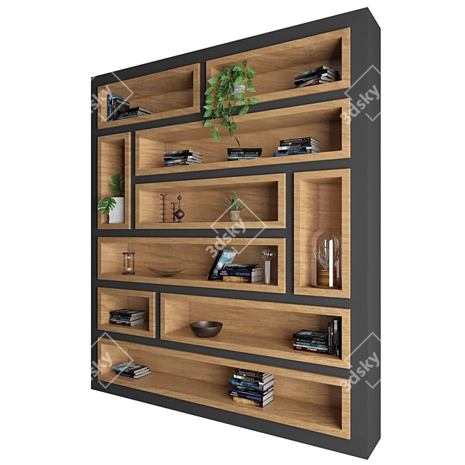 Versatile Wooden Shelf: Stylish & Practical 3D model image 2