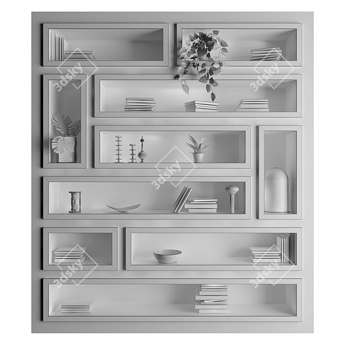 Versatile Wooden Shelf: Stylish & Practical 3D model image 3