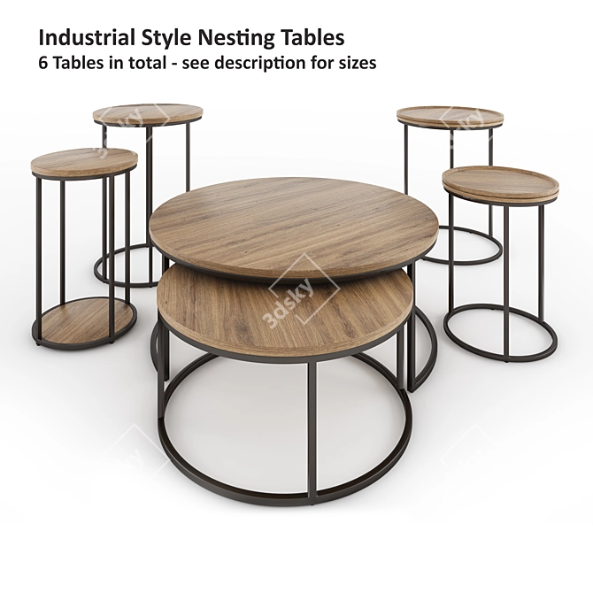 Industrial Loft Style Coffee Table 3D model image 1