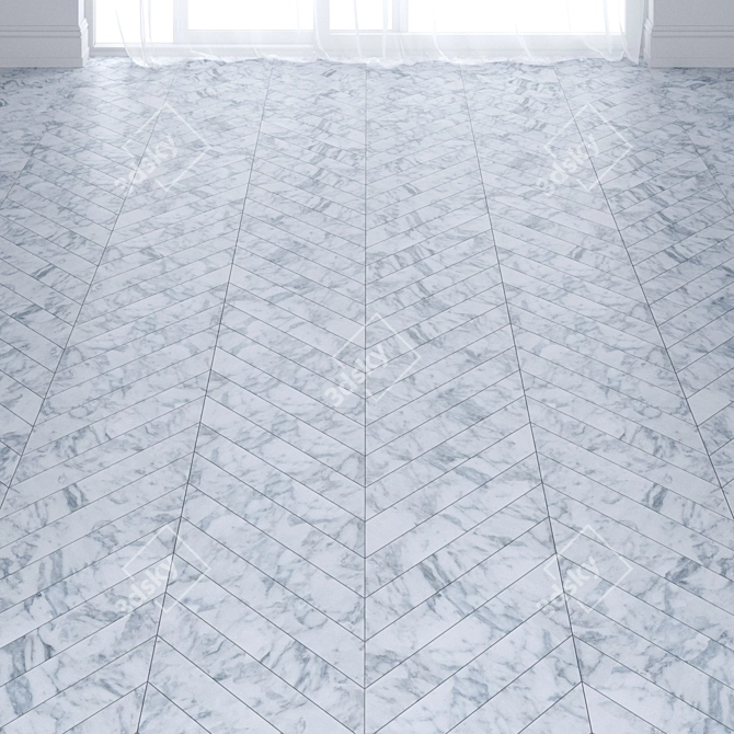 Elegant Light Gray Marble Tiles 3D model image 1