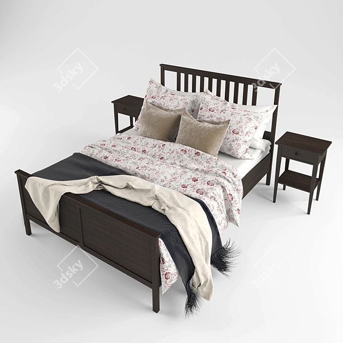 Versatile Hemnes Bed - Adjustable & Supportive 3D model image 1