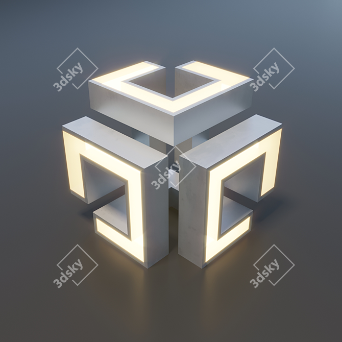 Modern Cubic Lighting 3D model image 1