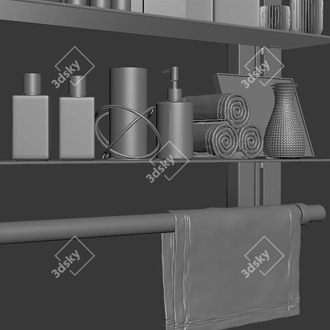 Modern Bathroom Essentials Set 3D model image 3