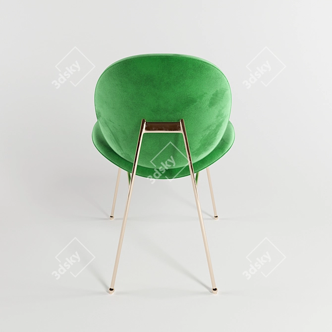 Elegant Teal Velvet Jane Dining Chair 3D model image 2