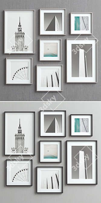 Versatile Frame Set - 80: 7 Colors & Multiple Sizes 3D model image 2