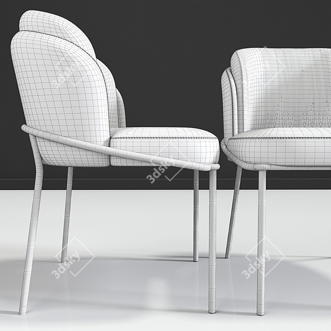 Sleek Noir Dining Chair: Vray & Corona Ready 3D model image 3