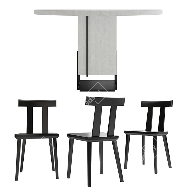 Modern Kitale Table with Sleek Sipa Chair 3D model image 2