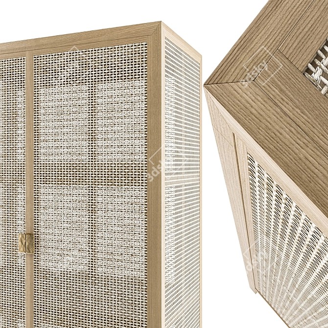 Stylish Ikea Stockholm Wicker Chest 3D model image 2