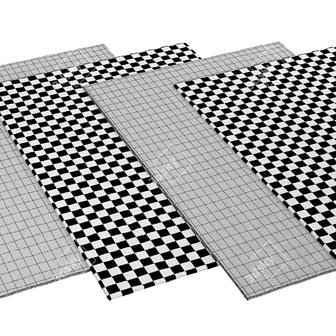 Modern Geometric Carpet Design 3D model image 2