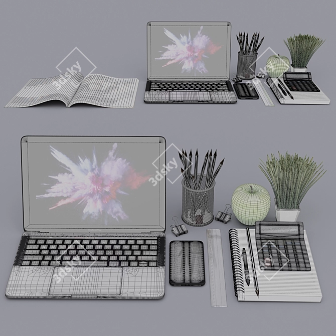 Elegant MacBook Pro with Decorative Accents 3D model image 2