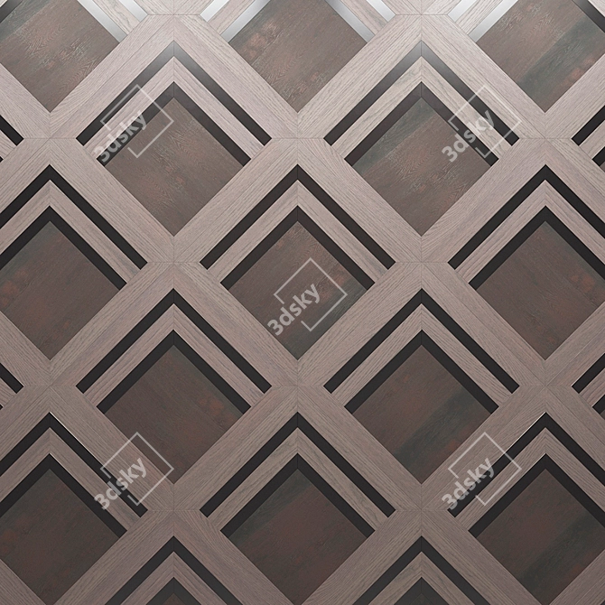 Elegant Wood and Metal Parquet 3D model image 3