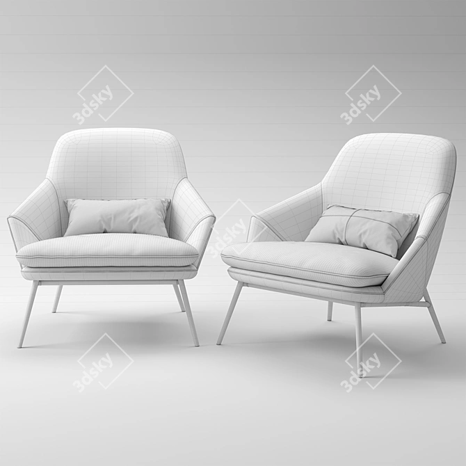 Elegant Fotelis Hug Chair  3D model image 3