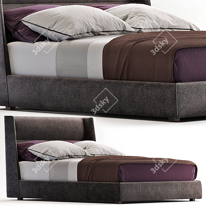 Elegant and Luxurious Chloe Bed 3D model image 1