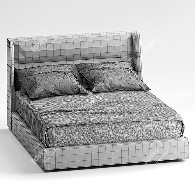 Elegant and Luxurious Chloe Bed 3D model image 3