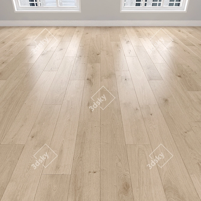 Light Oak Parquet: Herringbone, Linear, Chevron 3D model image 1