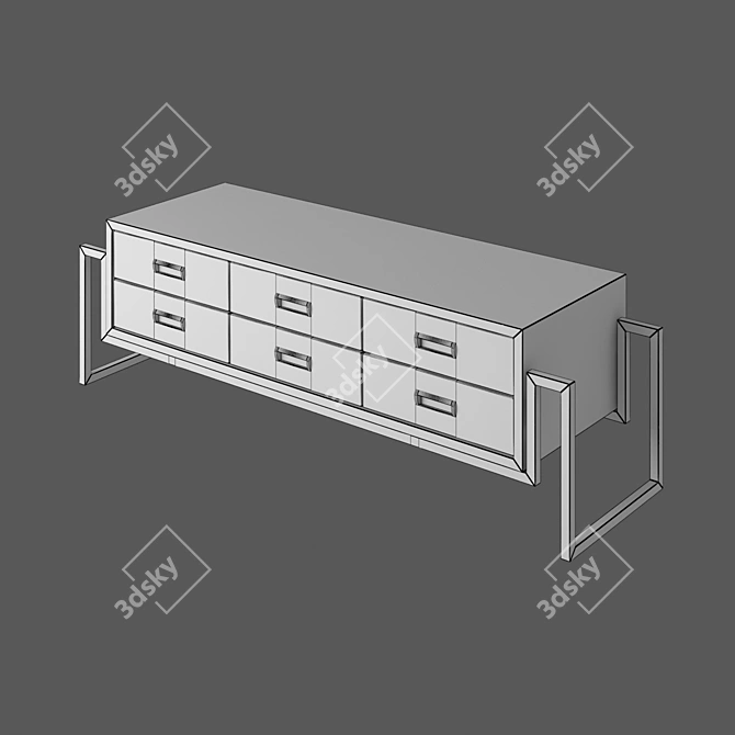 Sleek Modern TV Table 3D model image 3