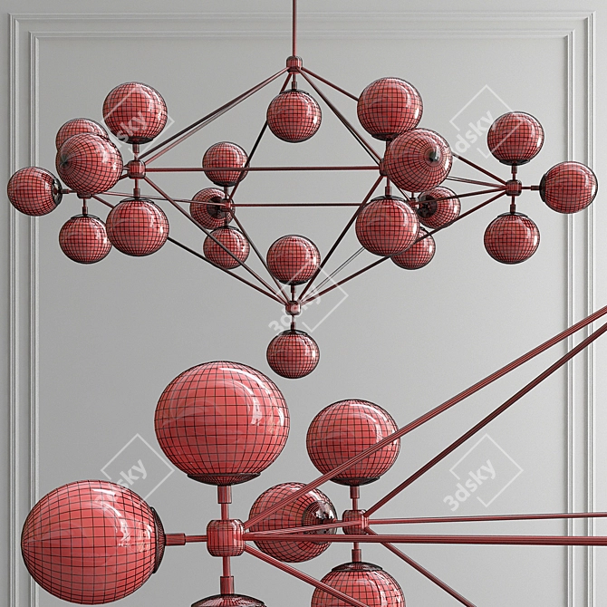 Modern Modo 6-Sided Chandelier 3D model image 2