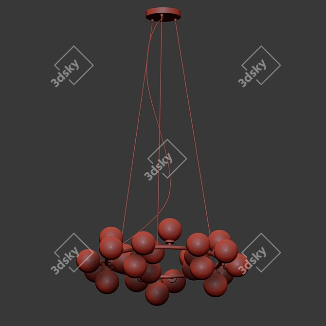 Modern Brass Chandelier | Inflora 25 Plafonds 3D model image 2