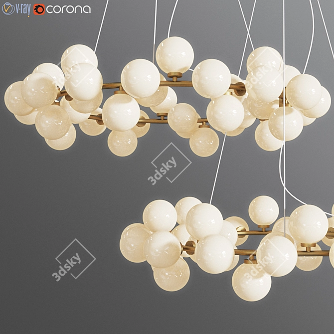 Inflora 45: Modern Brass Chandelier 3D model image 1