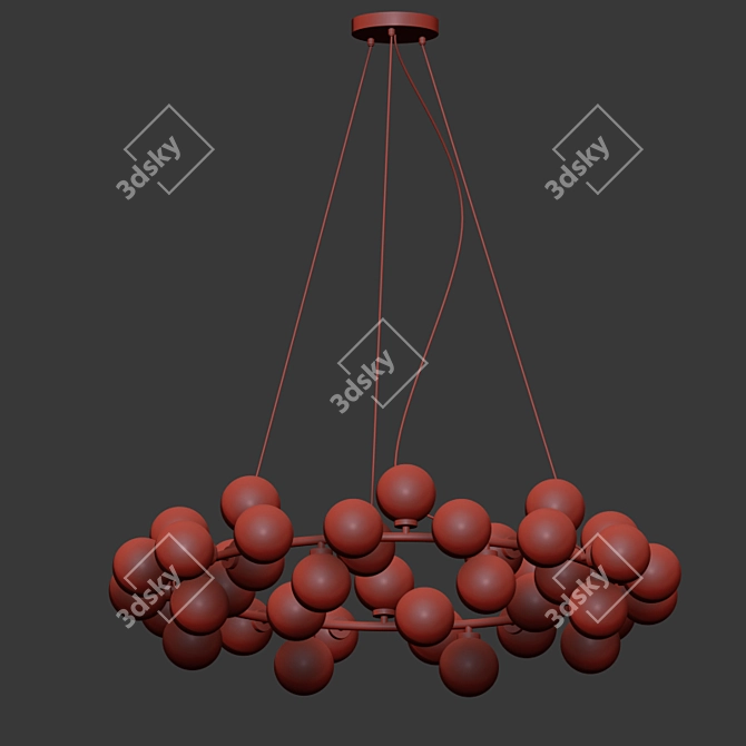 Inflora 45: Modern Brass Chandelier 3D model image 2