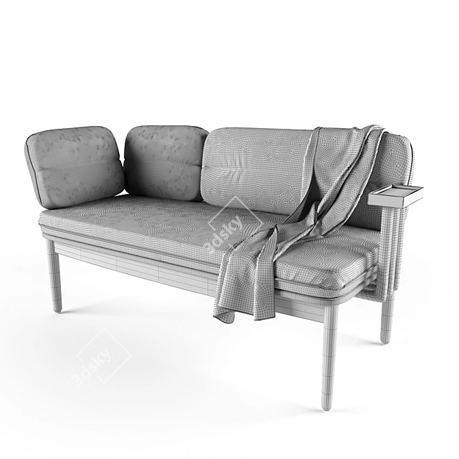 Modern Gray Sofa 3D model image 3