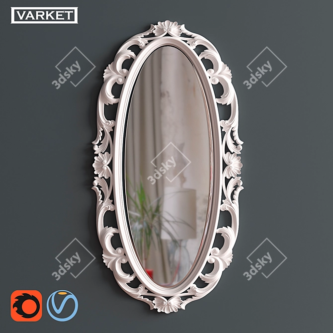 Contea Frameless Vanity Mirror - Elegant and Modern 3D model image 1