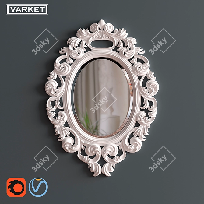 Elegant Cleopatra Mirror Collection 3D model image 1