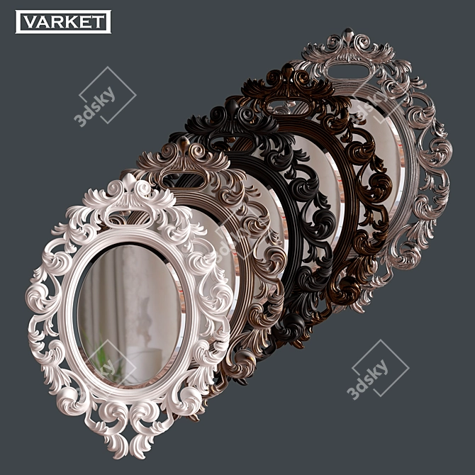 Elegant Cleopatra Mirror Collection 3D model image 2