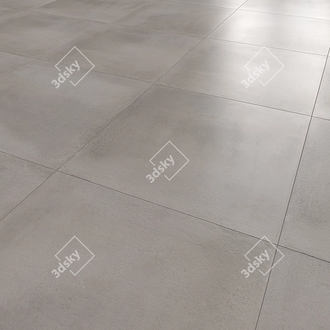Dust Grey Concrete Floor Tile 3D model image 5