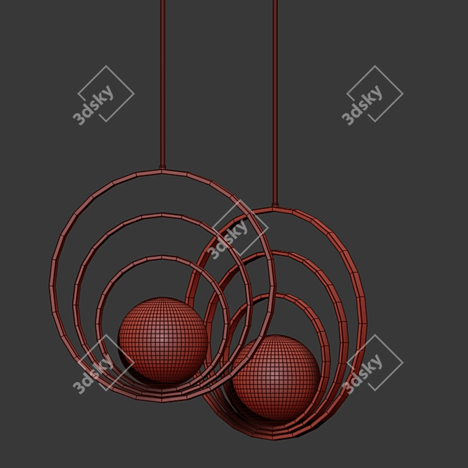 Modern Glass Ceiling Pendant Lamp 3D model image 2