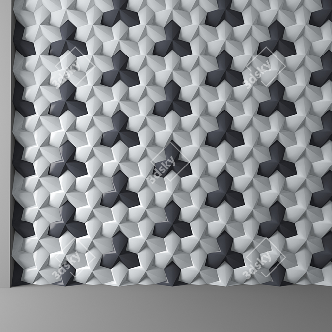 Unique Abstract Wall Panel 3D model image 2