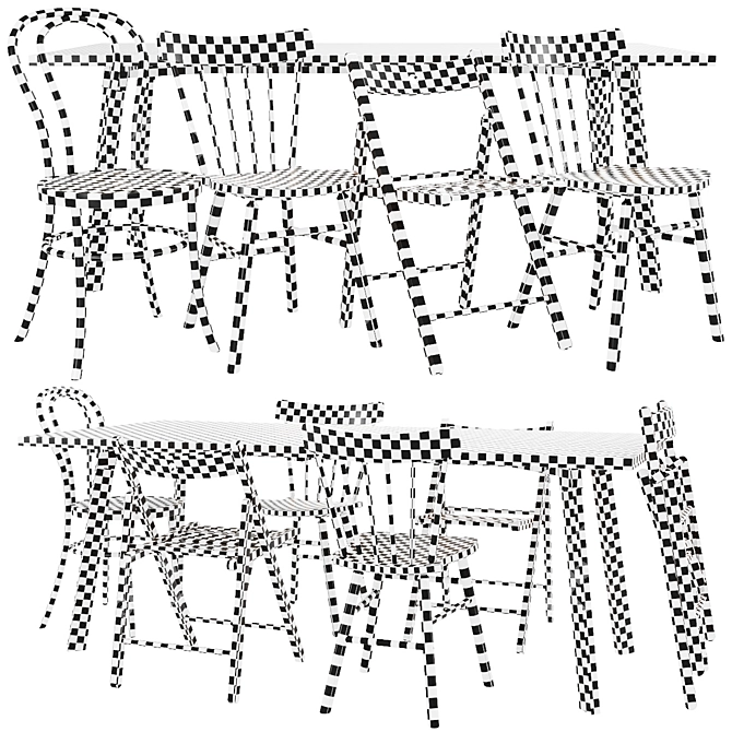 Stylish IKEA Table & Chair Set 3D model image 3