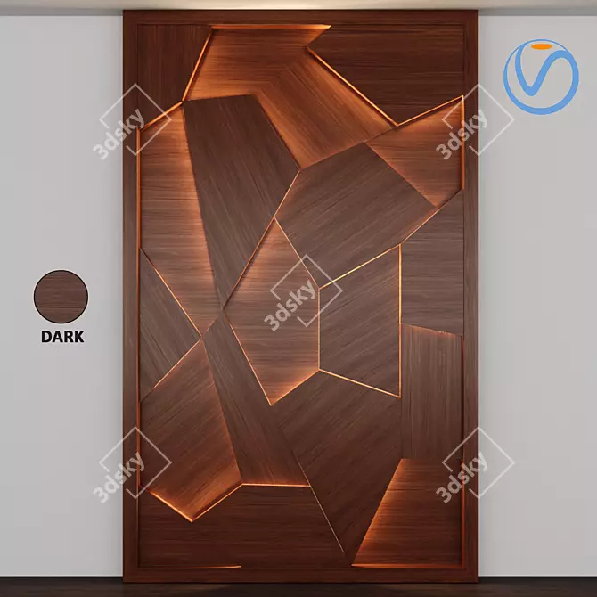 Versatile 3D Wood Panel 3D model image 2