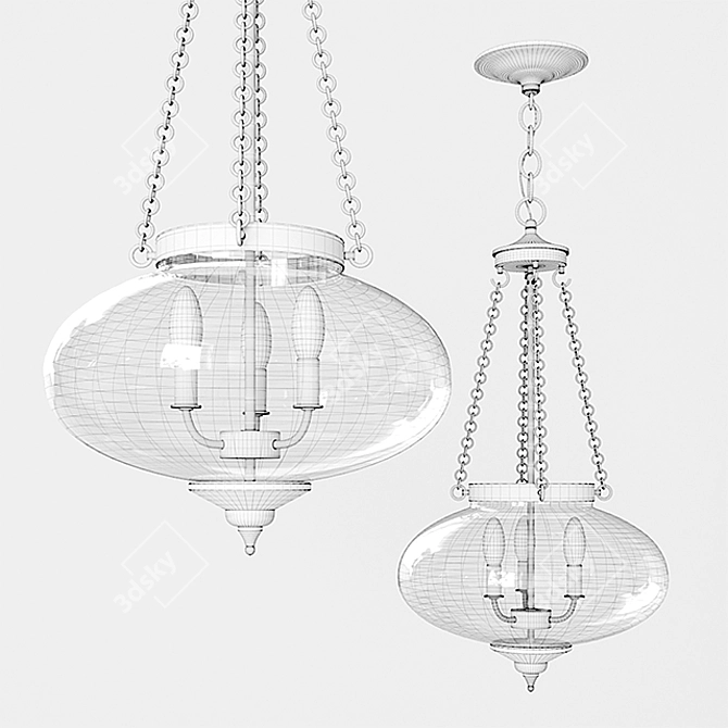 Lowry Pendant Light - Satin Nickel 3D model image 3