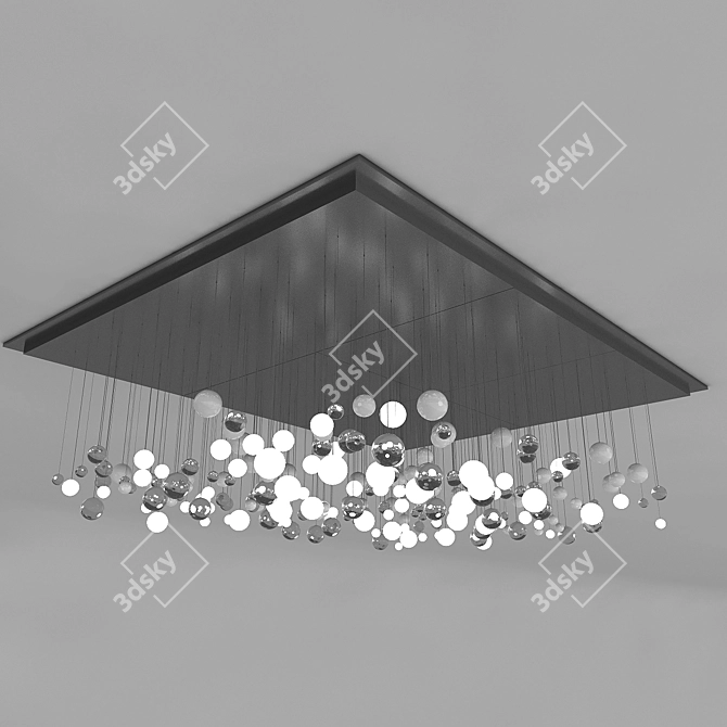 Sleek Modern Ceiling Light 3D model image 3