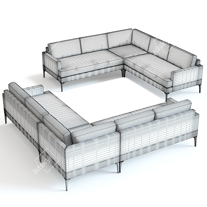 Stylish West Elm Andes Sofa 3D model image 3